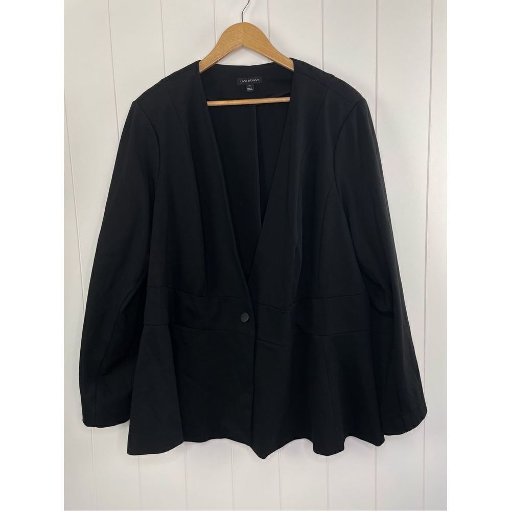 NWOT Layne‎ Bryant Tailored Stretch One Button Blazer Black Size 28